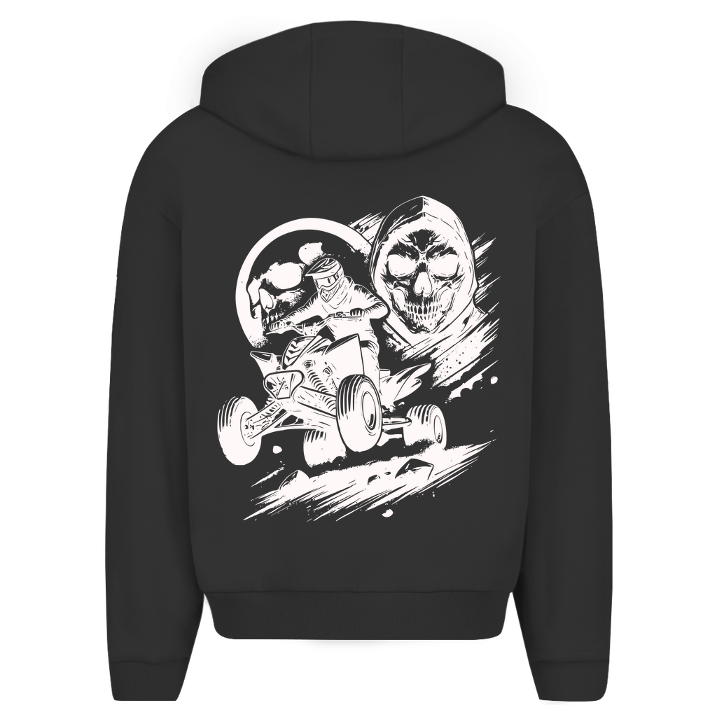 Oversized Zipper Hoodie Quad Skull
