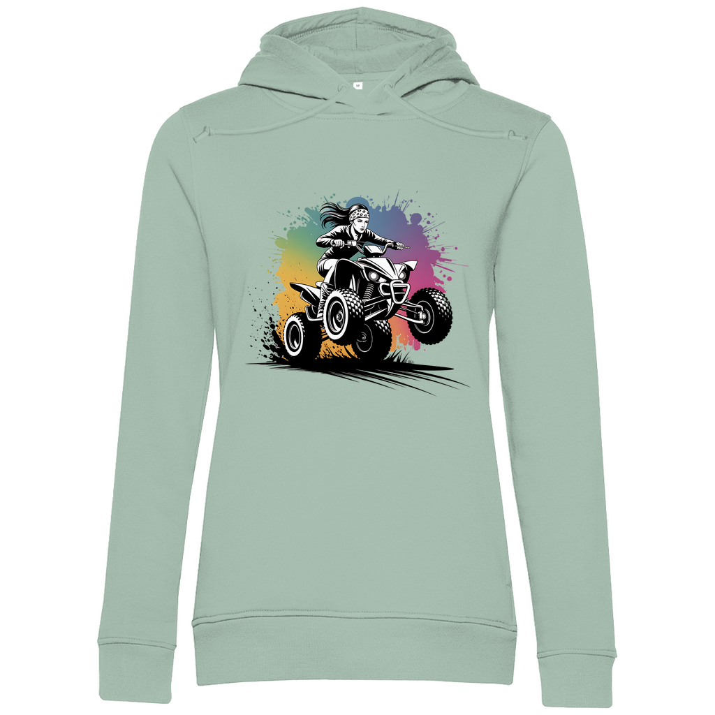 Sweat à capuche biologique haut de gamme pour femme Quad