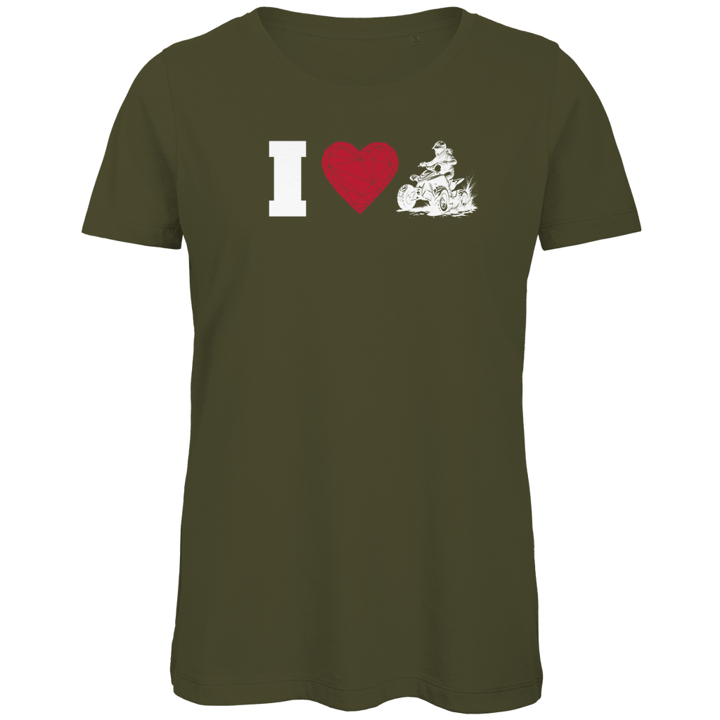 Damen Premium Bio T-Shirt I Love Quad
