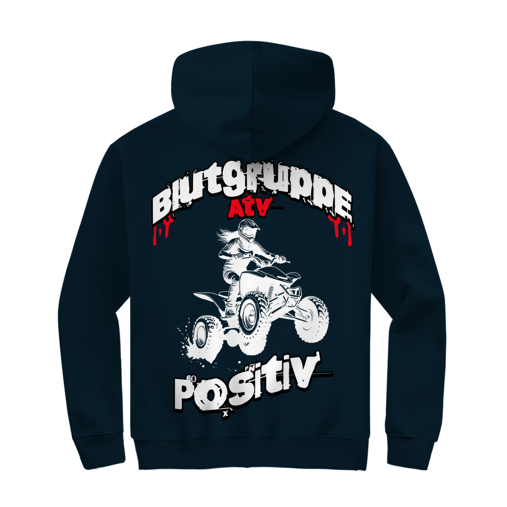Unisex Zipper Hoodie Quad Blutgruppe ATV Positiv