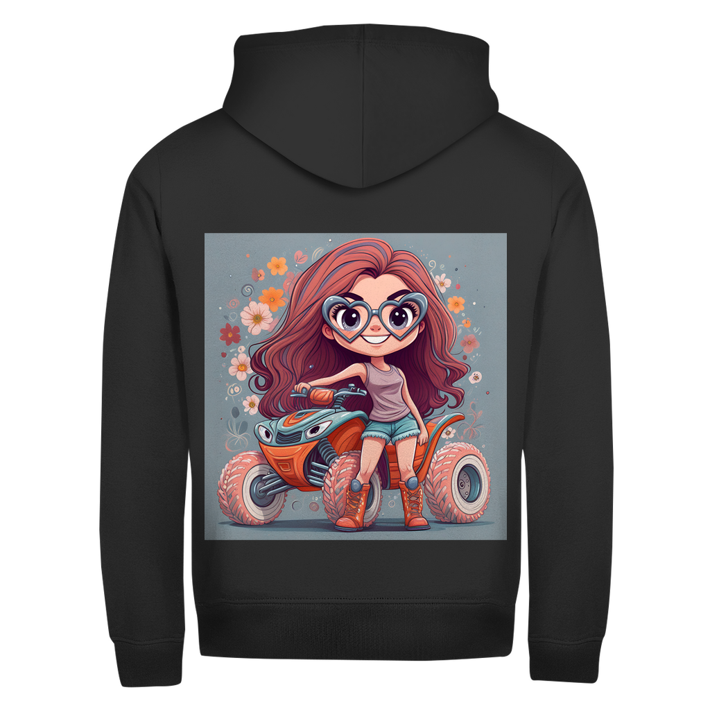 Unisex Zipper Hoodie Quad PinkLady