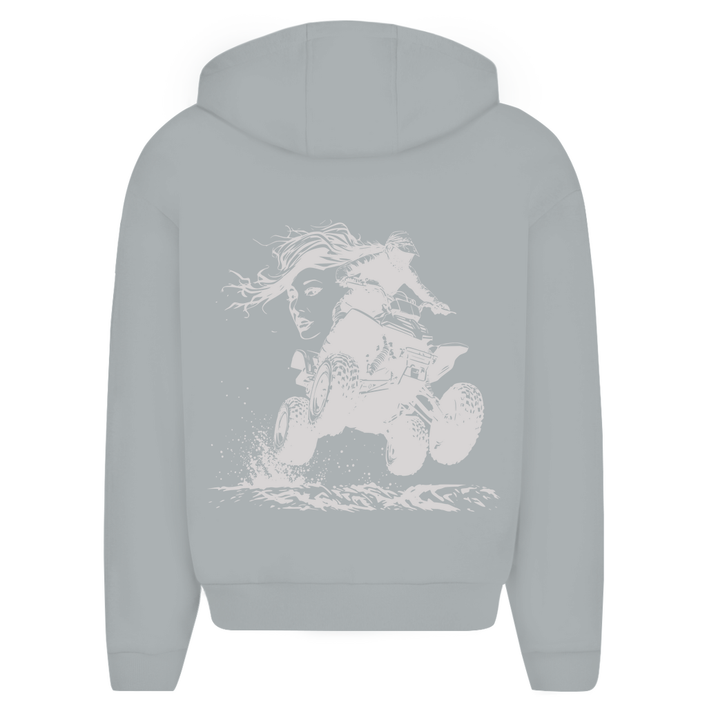 Sweat à capuche zippé surdimensionné Quad FunLady