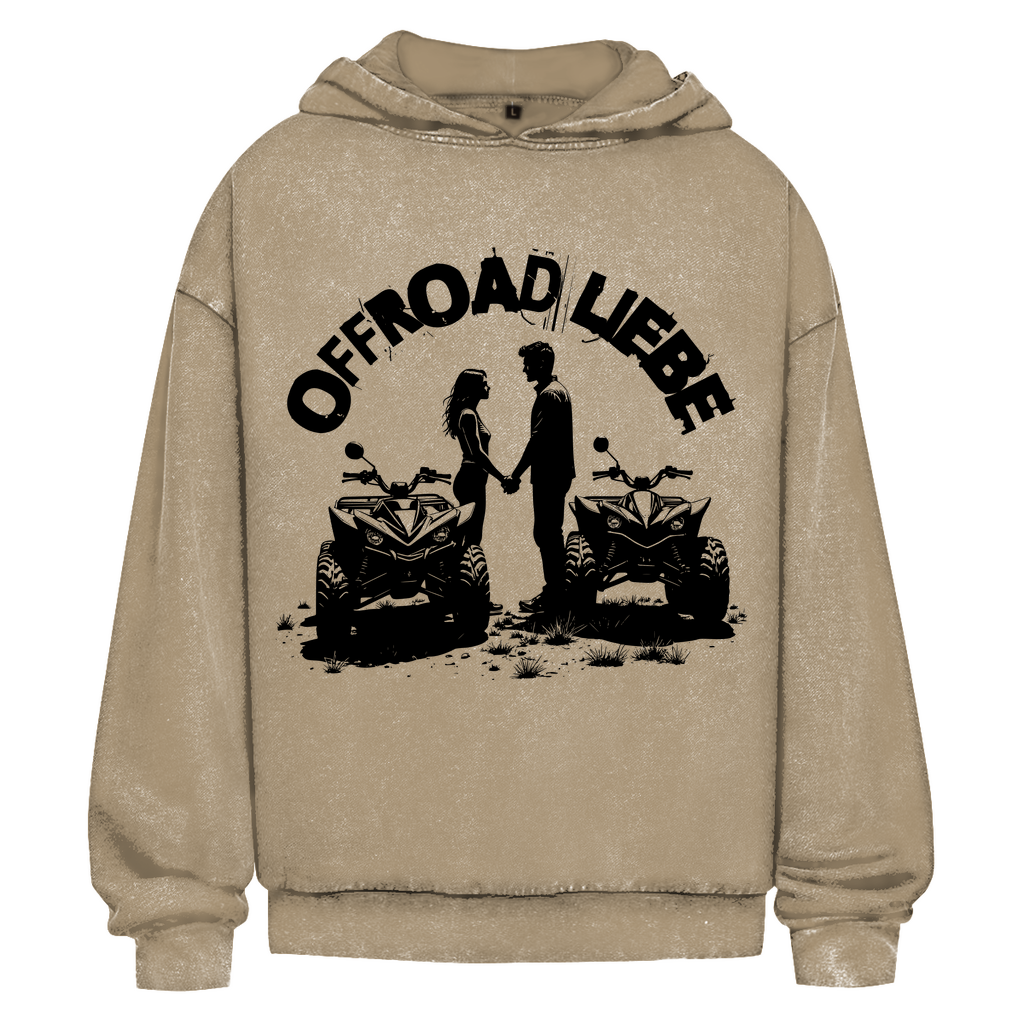 Oversize Washed Hoodie Quad Offroad Liebe