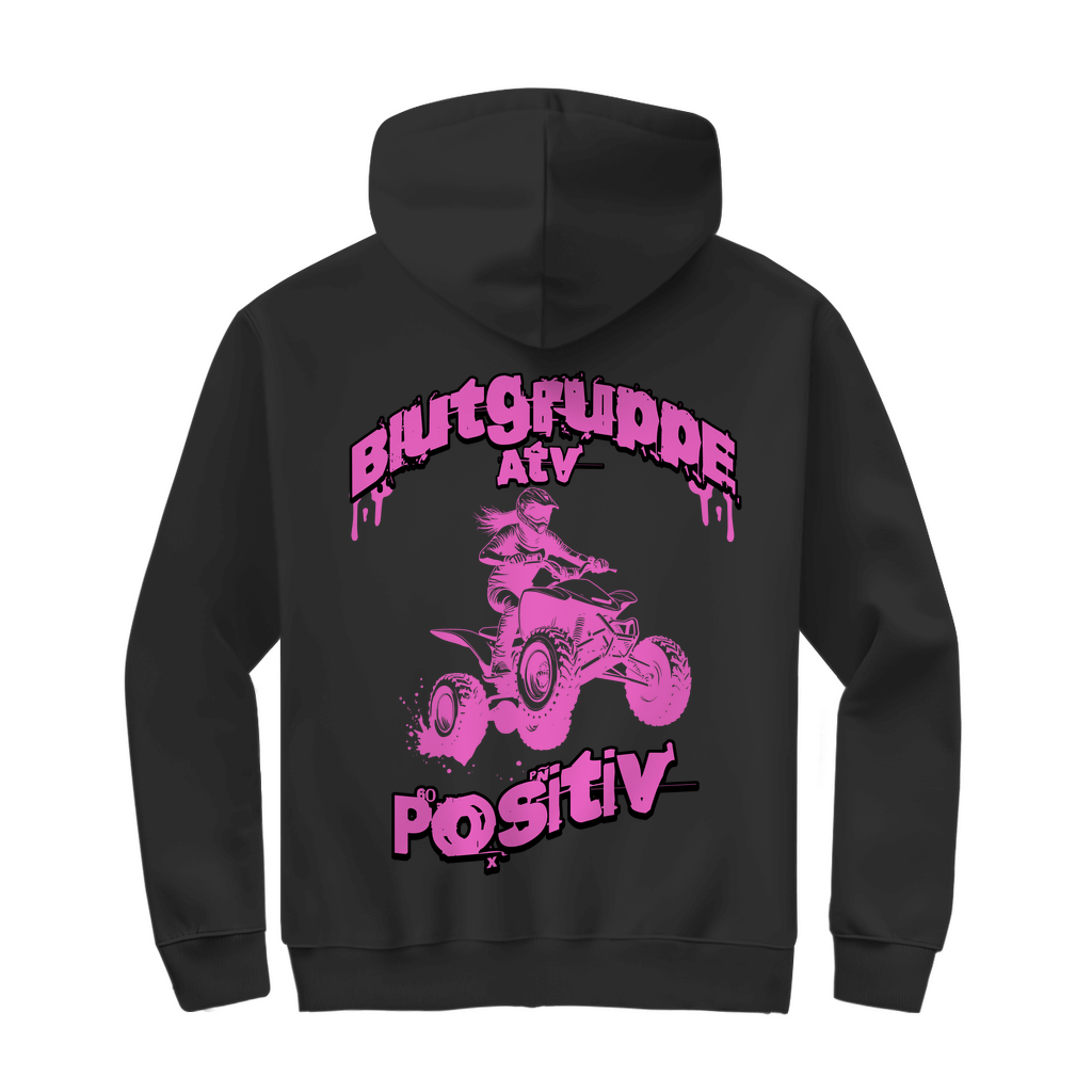 Unisex Zipper Hoodie Quad Blutgruppe ATV Positiv