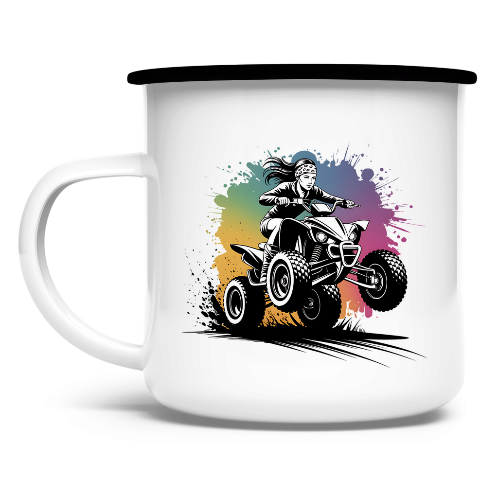 Emaille Tasse Quad
