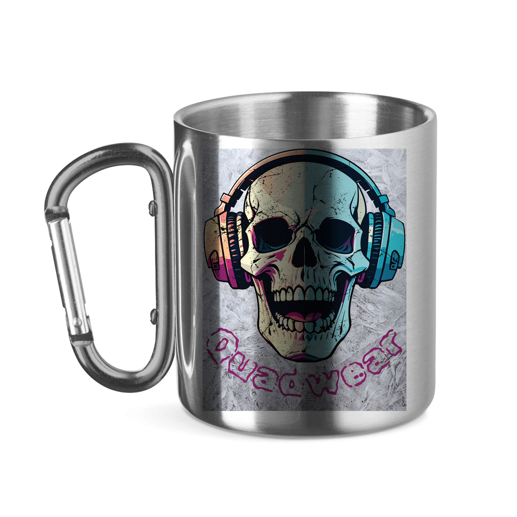 Stainless steel cup with carabiner handle Quadwear