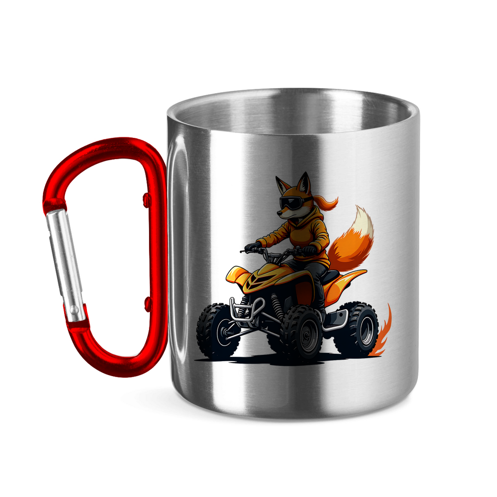 Edelstahltasse mit Karabinergriff Quad FuchsLady