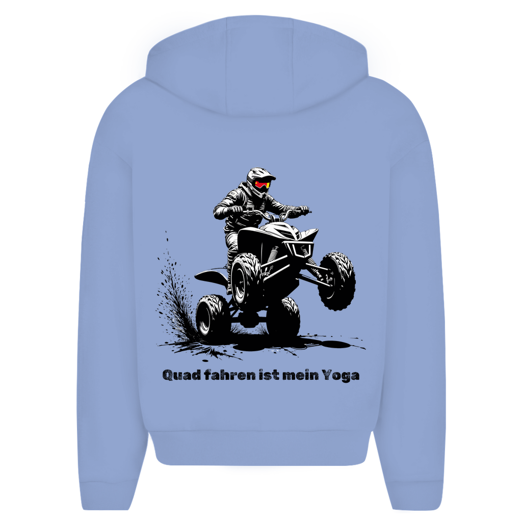 Oversize Zipper Hoodie Quad fahren ist mein Yoga