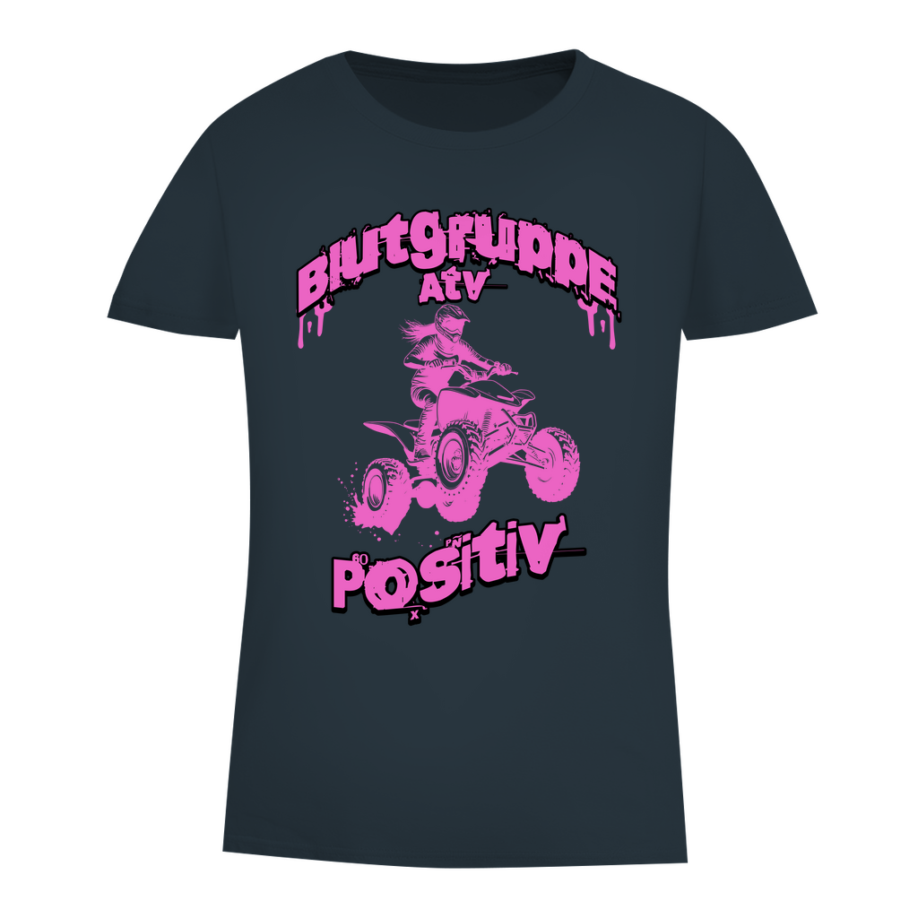 Damen Premium Bio T-Shirt Quad Blutgruppe ATV Positiv