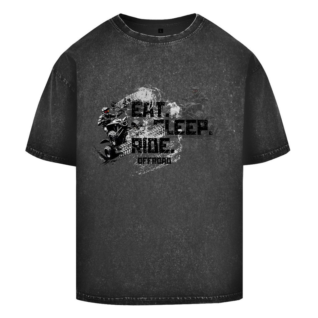 T-shirt délavé surdimensionné Quad Eat Sleep Ride
