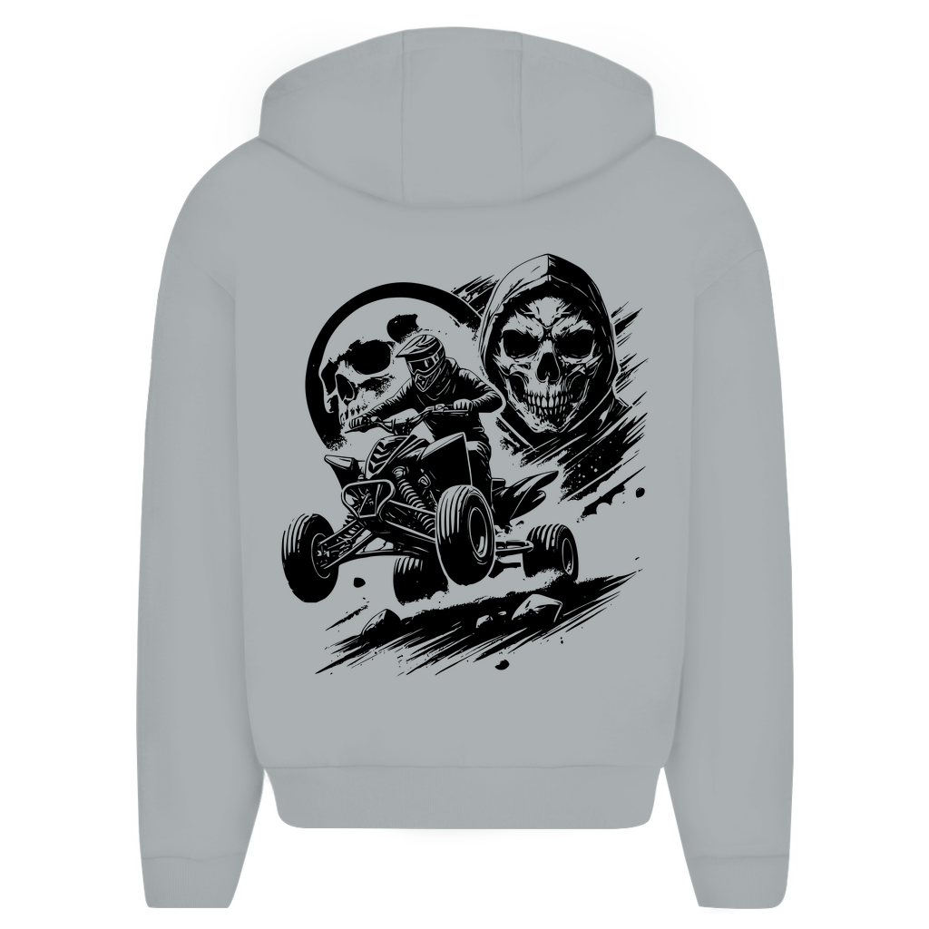 Oversized Zipper Hoodie Quad Skull