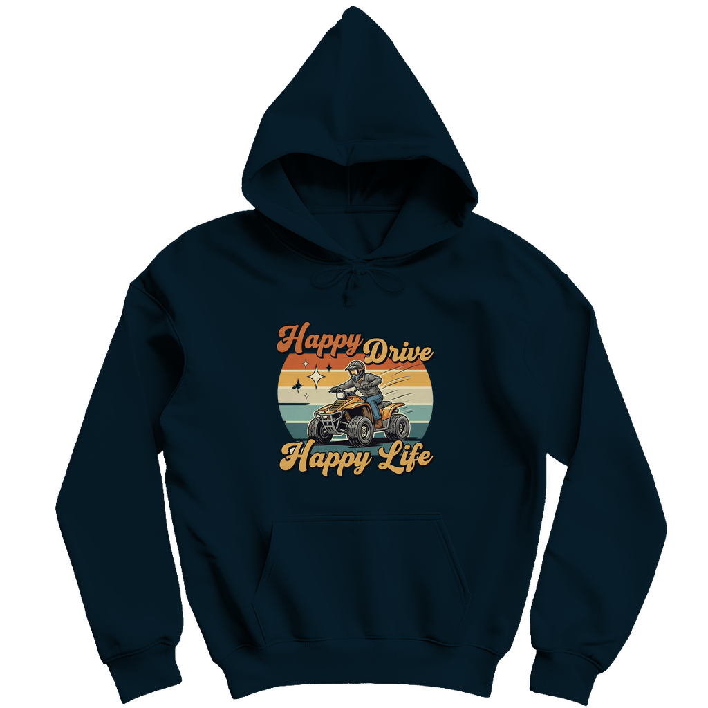 Herren Hoodie Quad Happy Drive,Happy Life