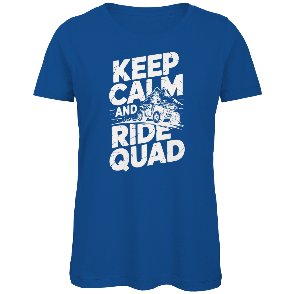 Damen Premium Bio T-Shirt Keep calm and ride Quad