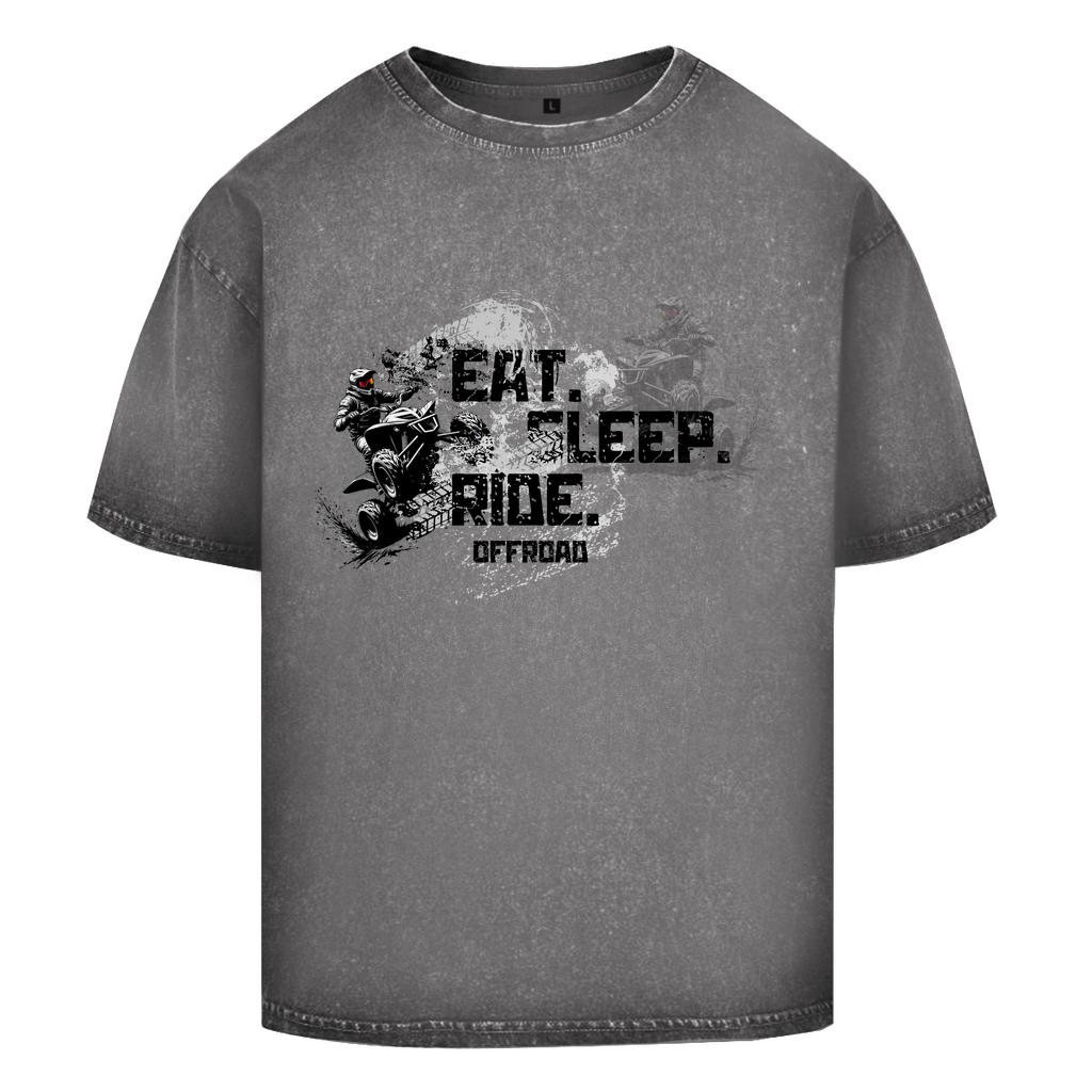 T-shirt délavé surdimensionné Quad Eat Sleep Ride