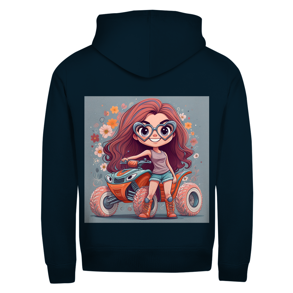 Unisex Zipper Hoodie Quad PinkLady