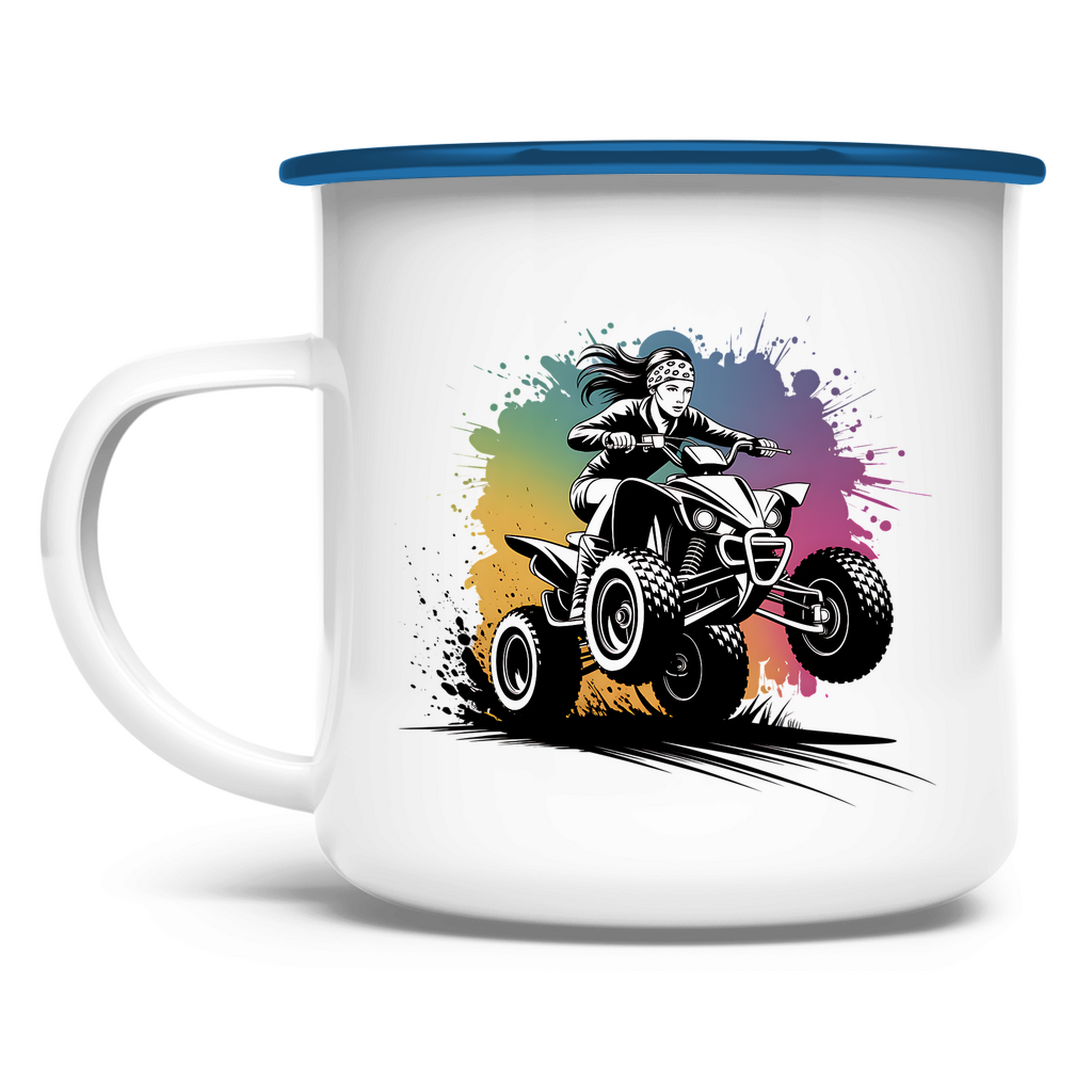 Emaille Tasse Quad