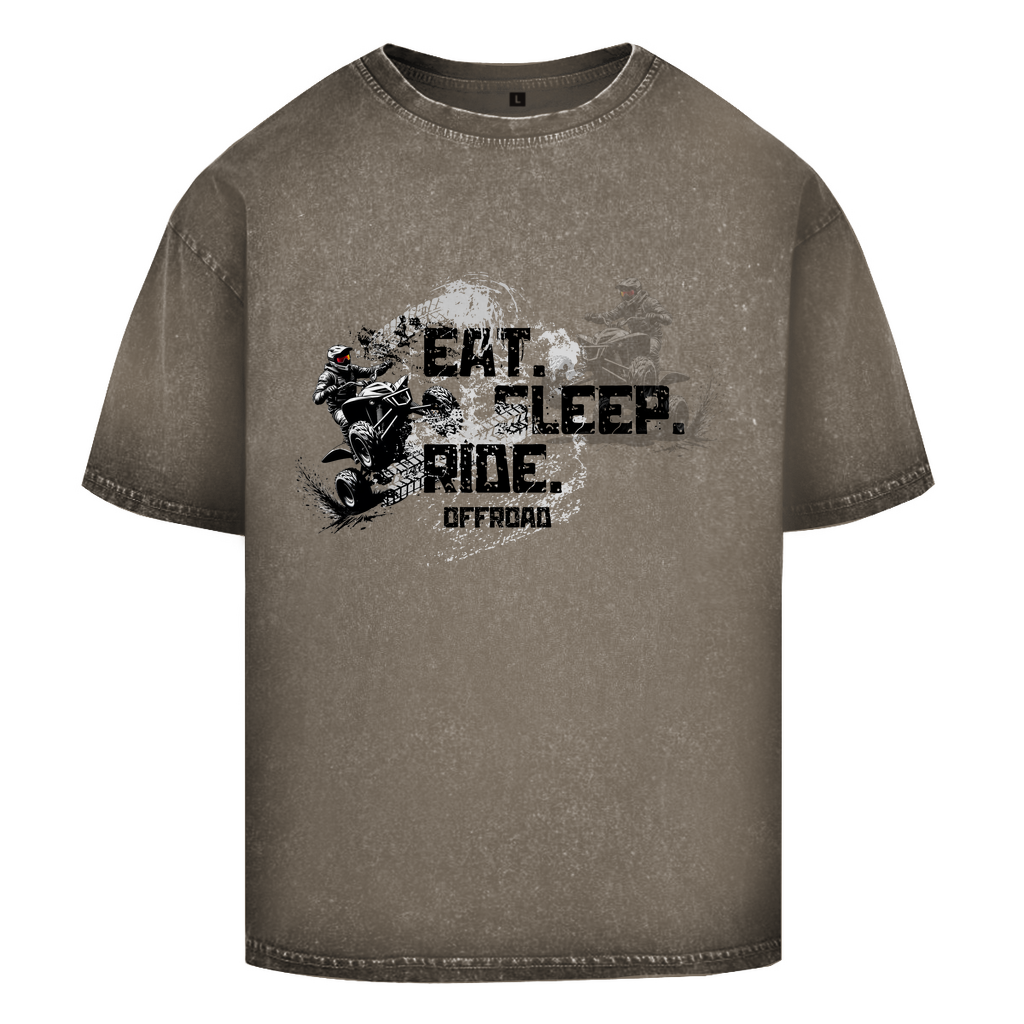 T-shirt délavé surdimensionné Quad Eat Sleep Ride