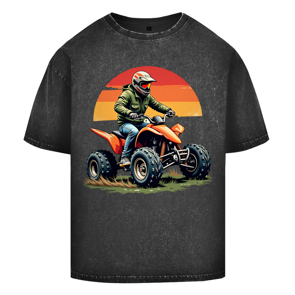 Oversized Washed T-Shirt Quad Retro