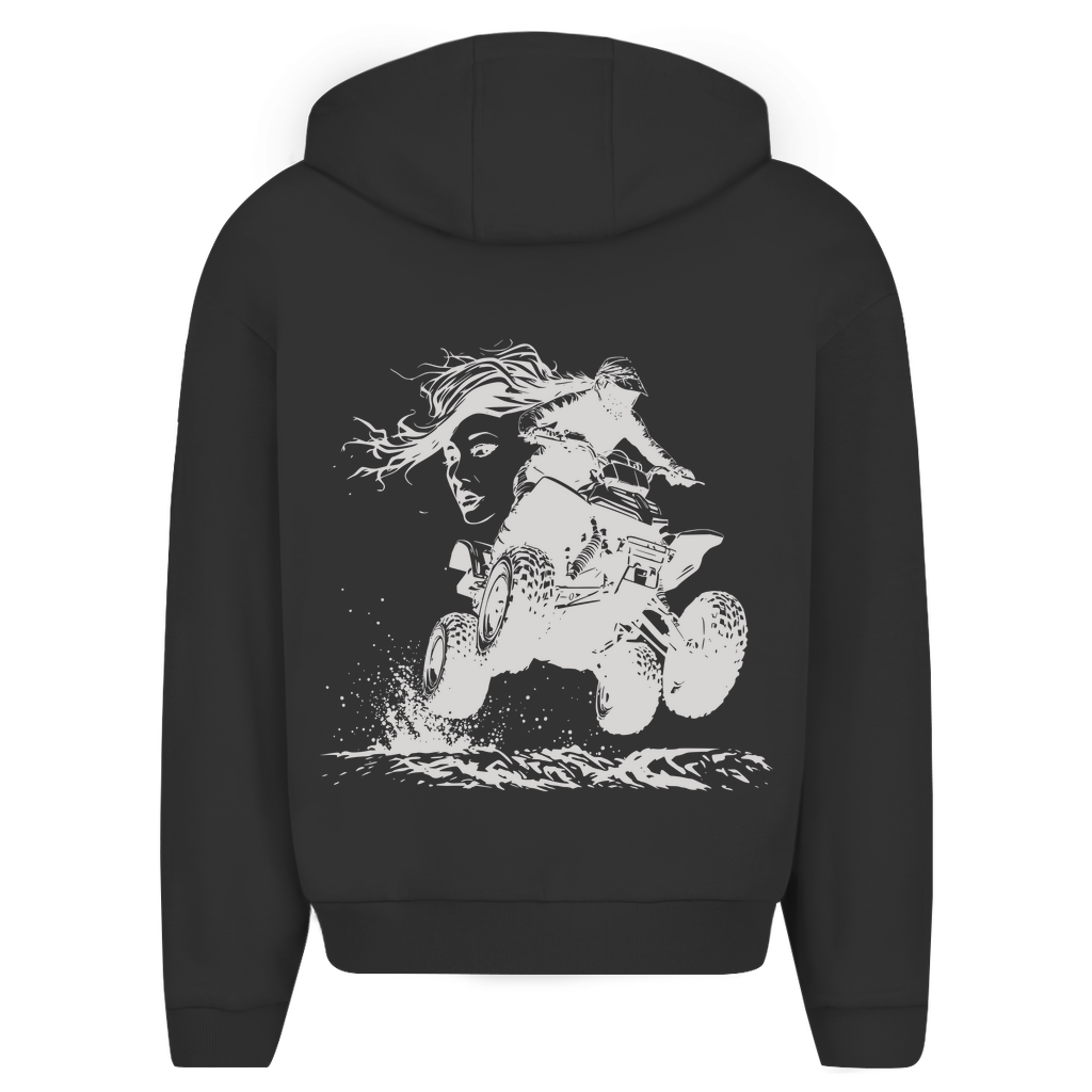 Sweat à capuche zippé surdimensionné Quad FunLady