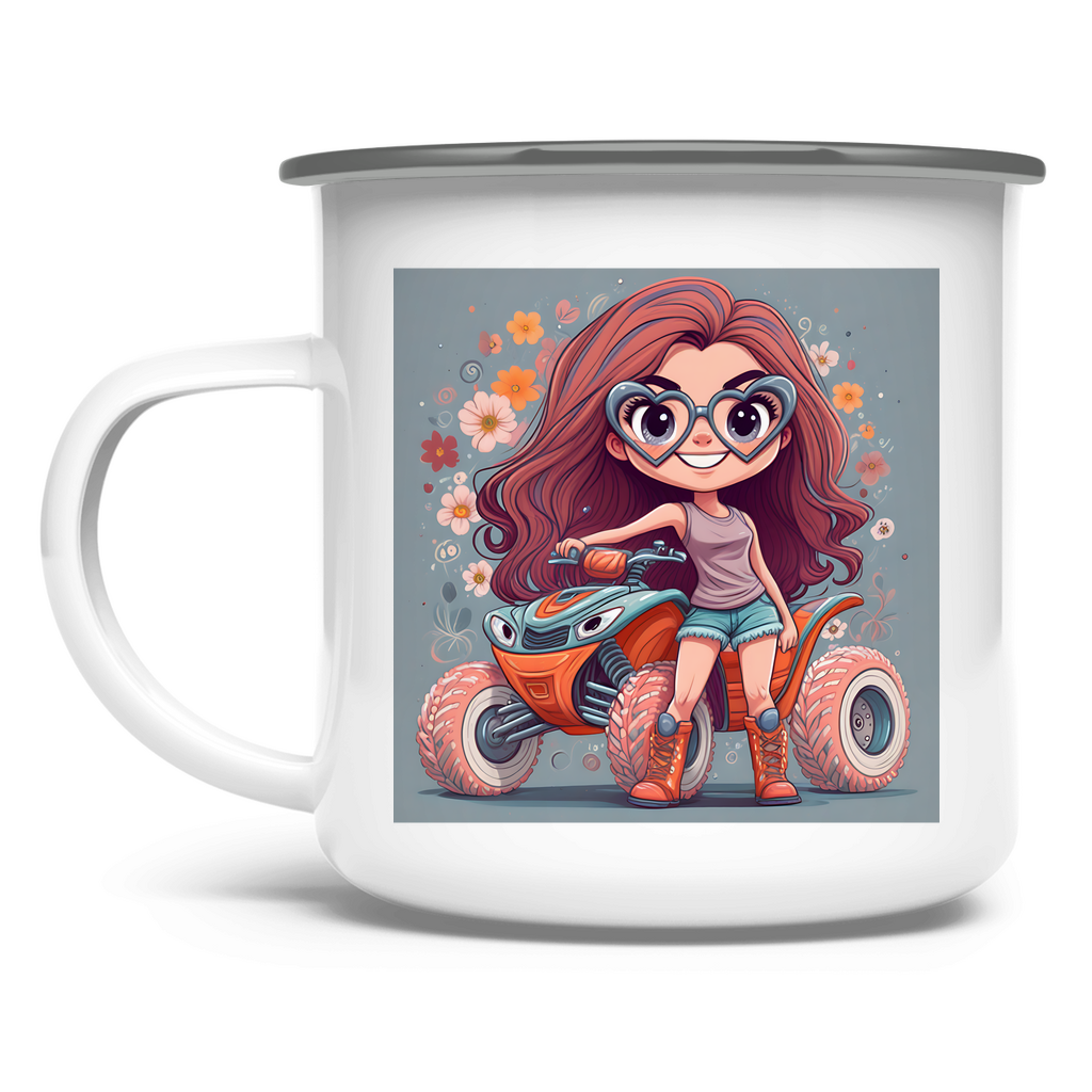 Emaille Tasse Quad PinkLady