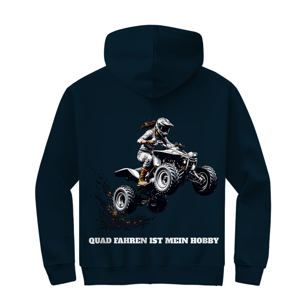 Sweat à capuche unisexe à fermeture éclair Le quad est mon passe-temps