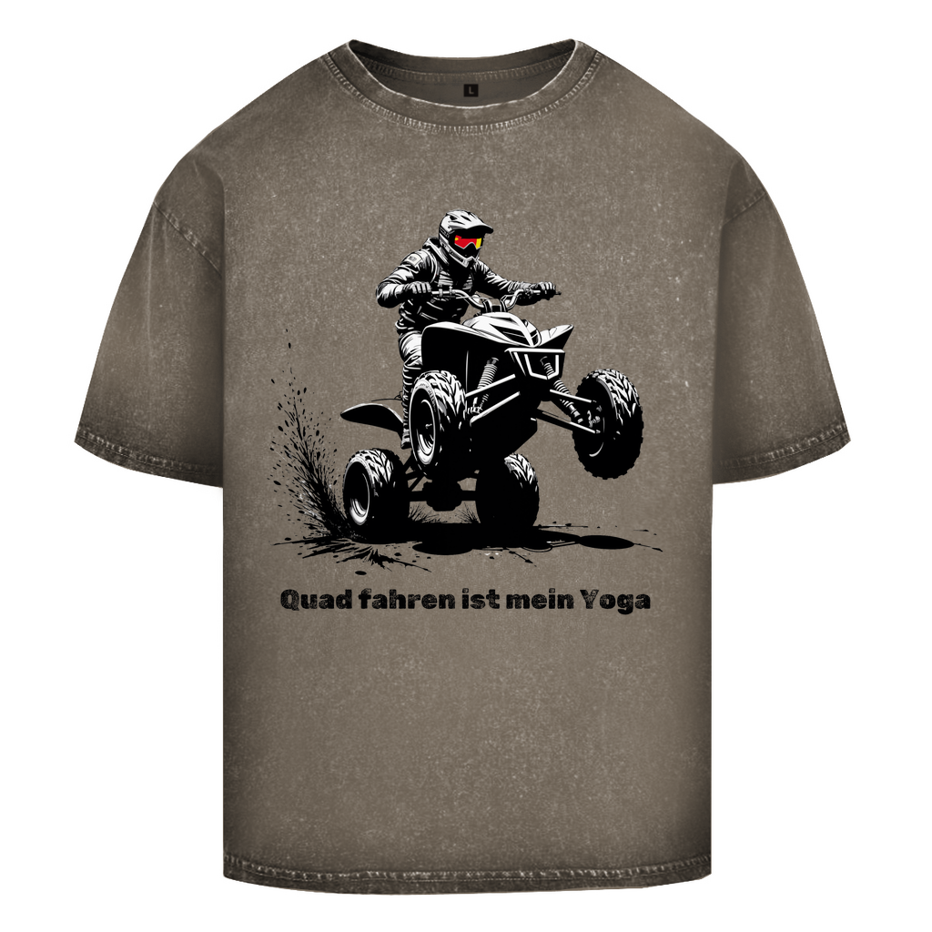 T-shirt délavé surdimensionné Le quad est mon yoga