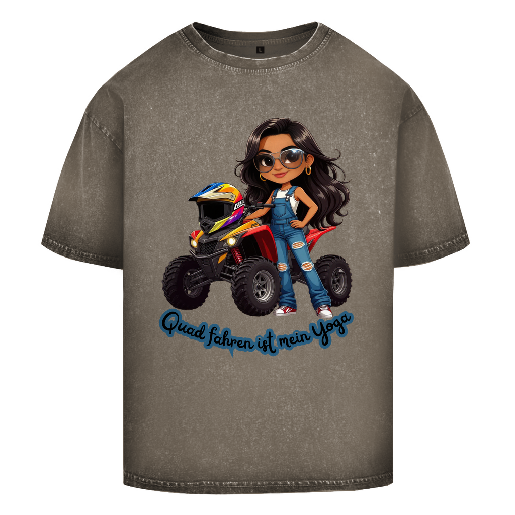 Oversize Washed T-Shirt Quad fahren ist mein Yoga