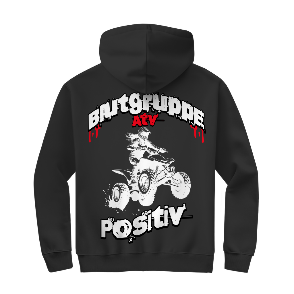 Unisex Zipper Hoodie Quad Blutgruppe ATV Positiv