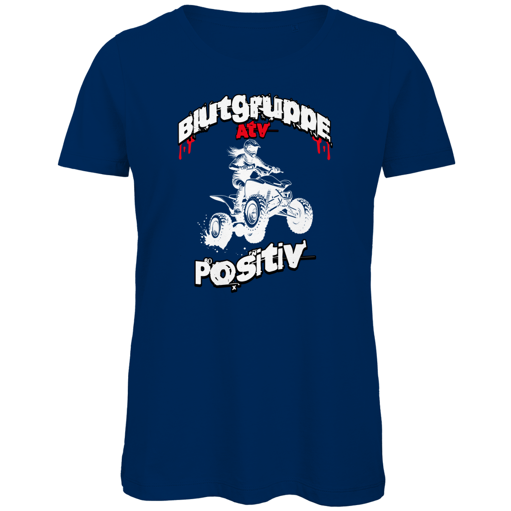T-shirt bio premium pour femme, groupe sanguin Quad positif ATV