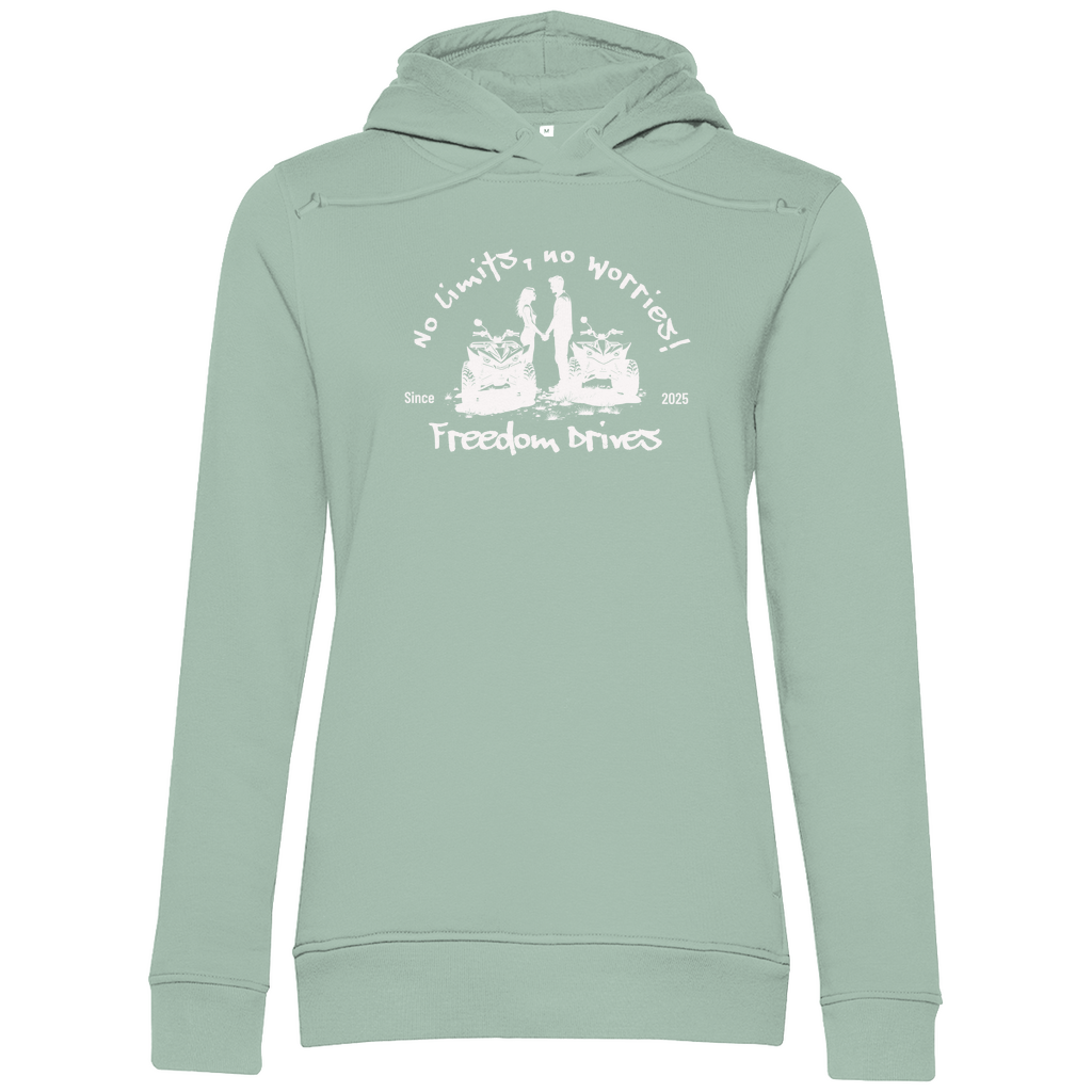 Sweat à capuche bio premium pour femme Quad No Limits, No Worries