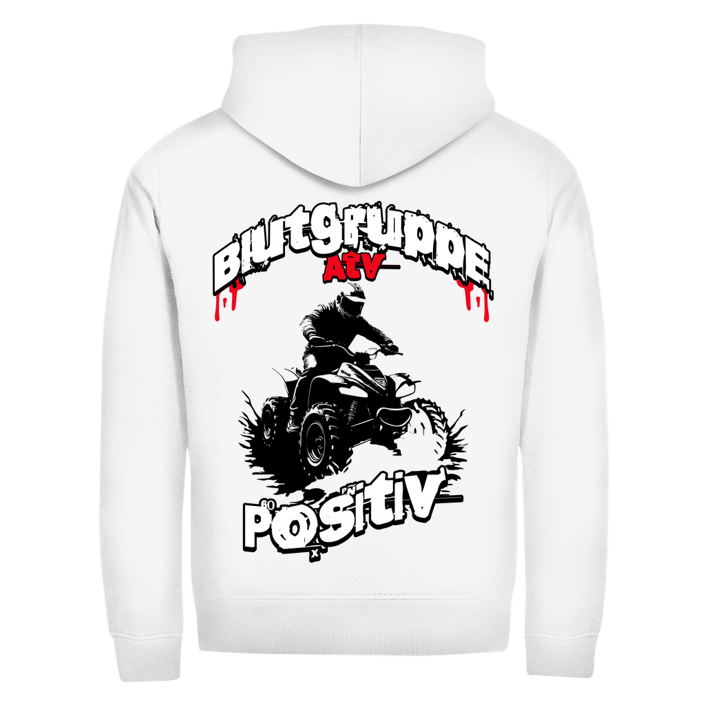 Unisex Zipper Hoodie Quad Blutgruppe ATV Positiv