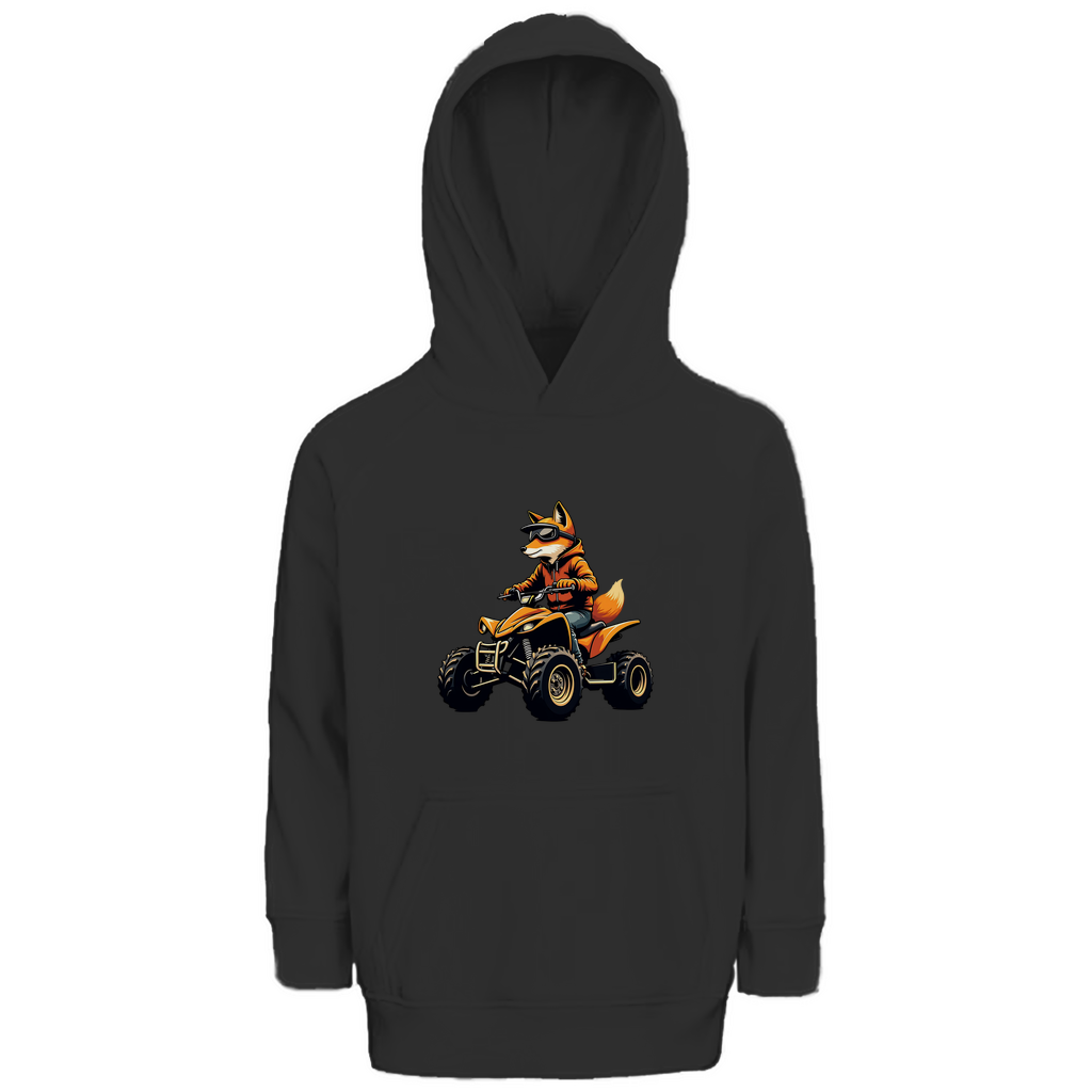 Sweat à capuche bio premium pour enfants Quad Fox