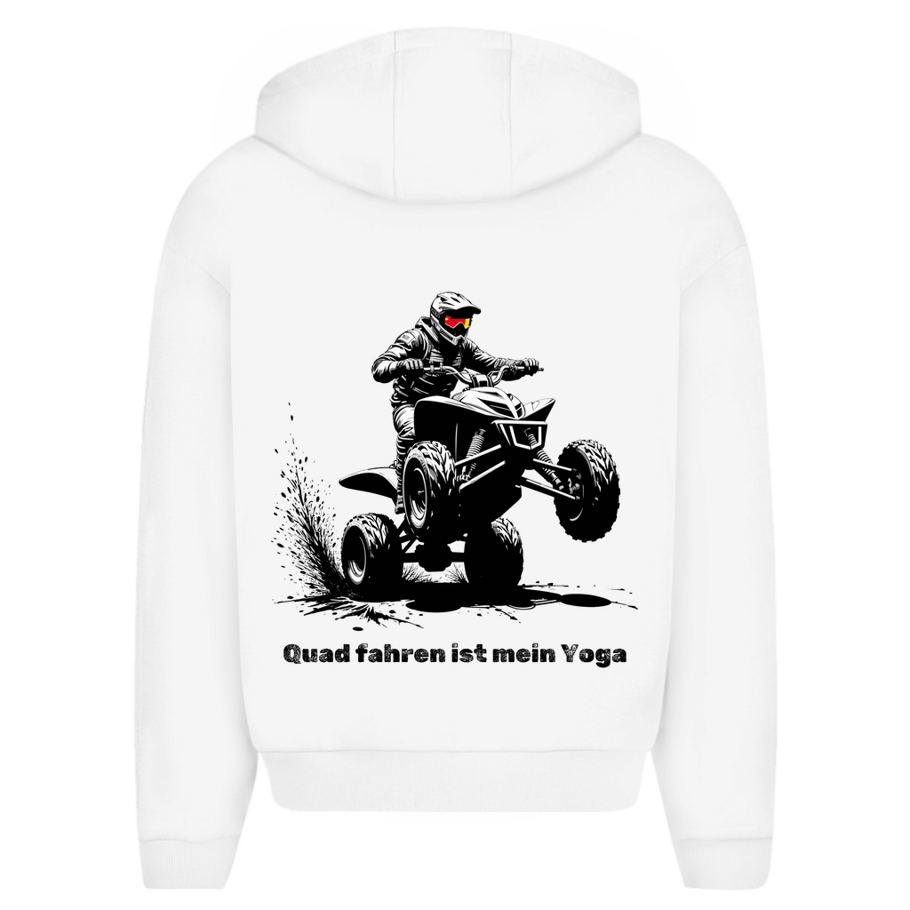 Oversize Zipper Hoodie Quad fahren ist mein Yoga