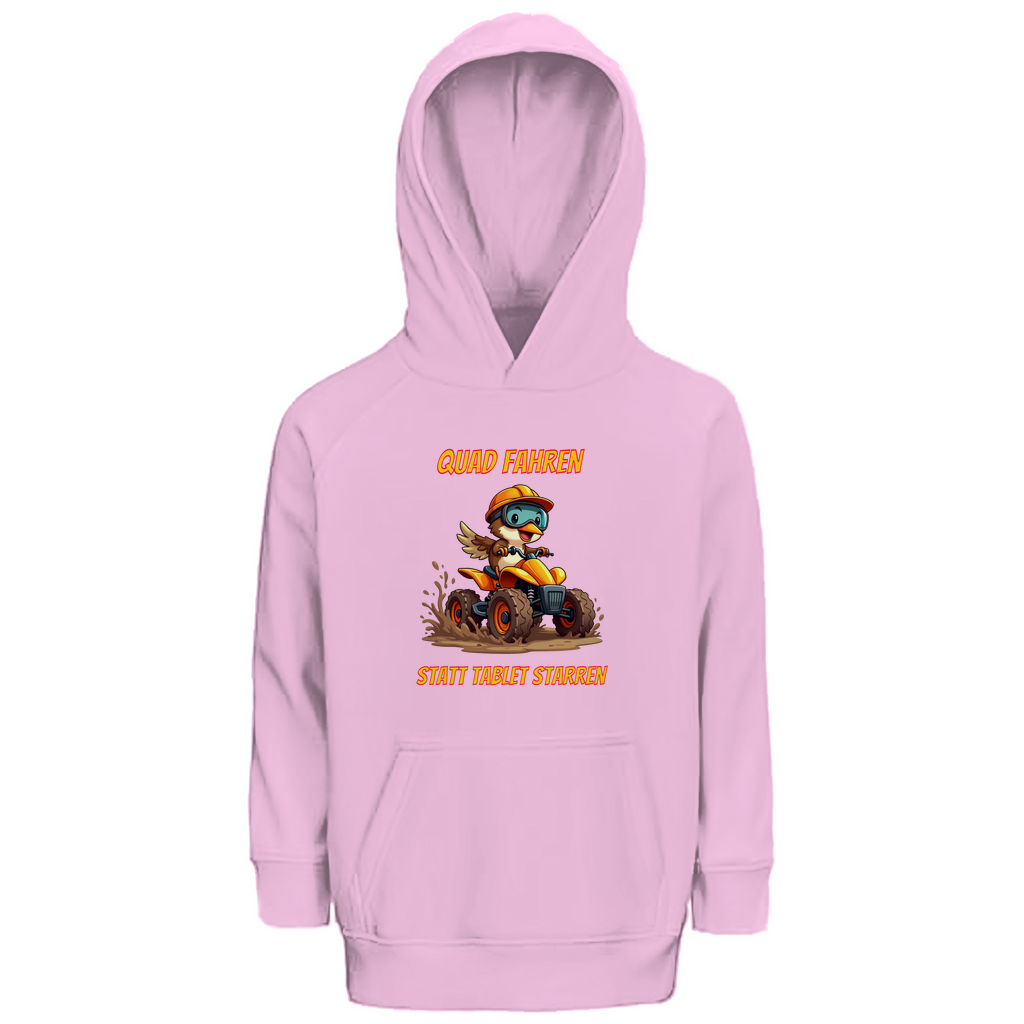 Kinder Premium Bio Hoodie Quad fahren statt Tablet starren