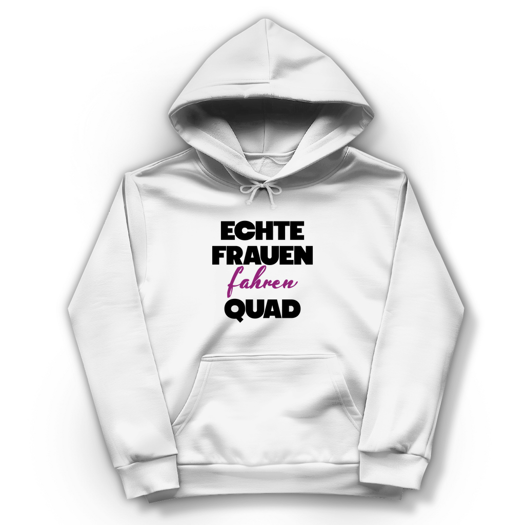 Damen Hoodie Echte Frauen fahren Quad