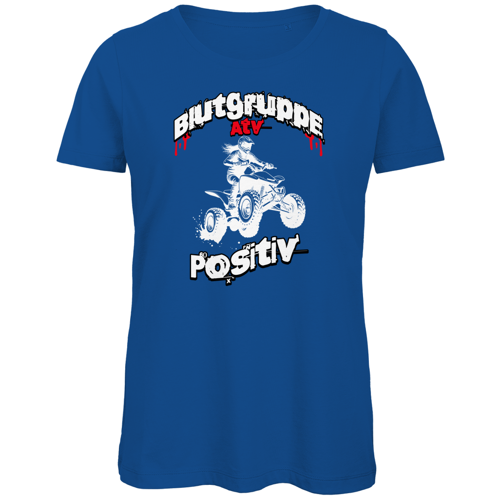 T-shirt bio premium pour femme, groupe sanguin Quad positif ATV