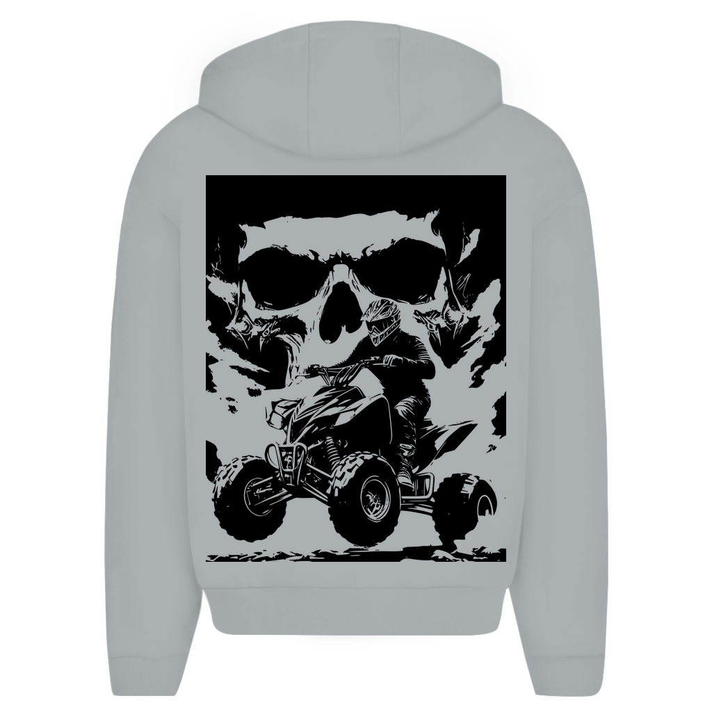 Oversize Zipper Hoodie Quad Skull