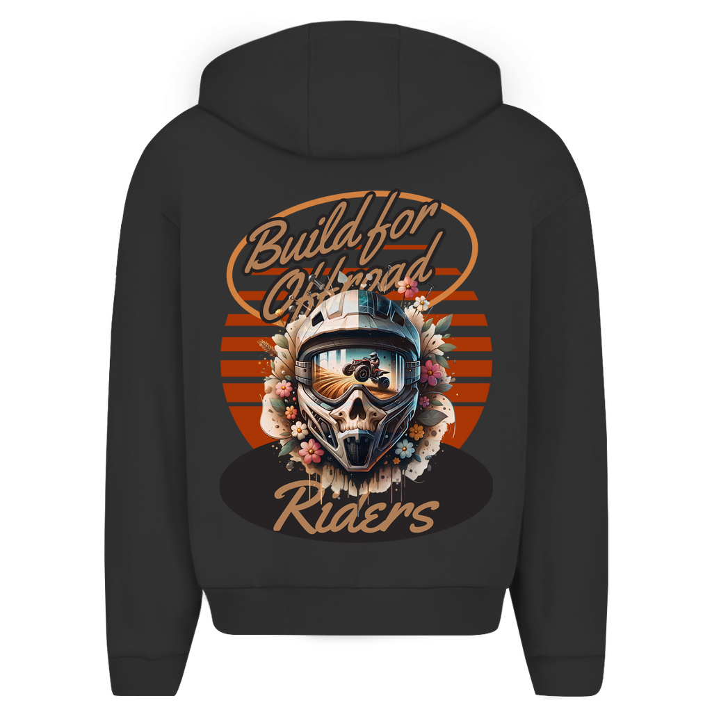 Sweat à capuche zippé surdimensionné pour les motards tout-terrain