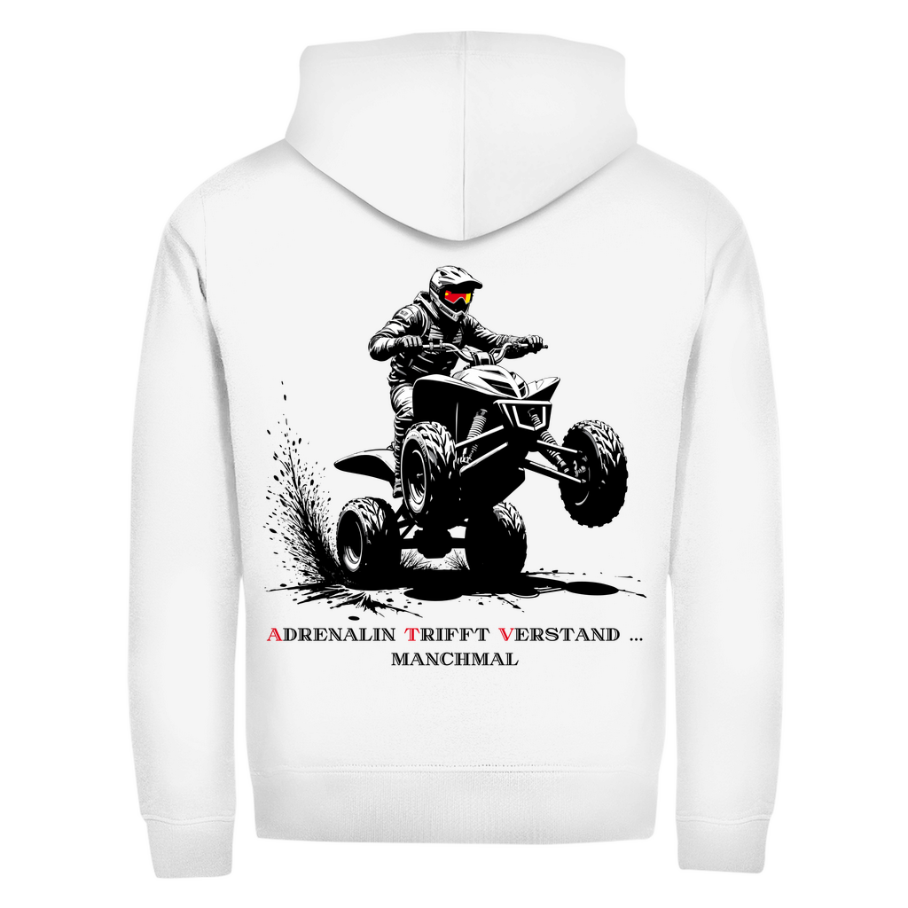 Sweat à capuche unisexe à fermeture éclair Quad L'adrénaline rencontre l'esprit... parfois