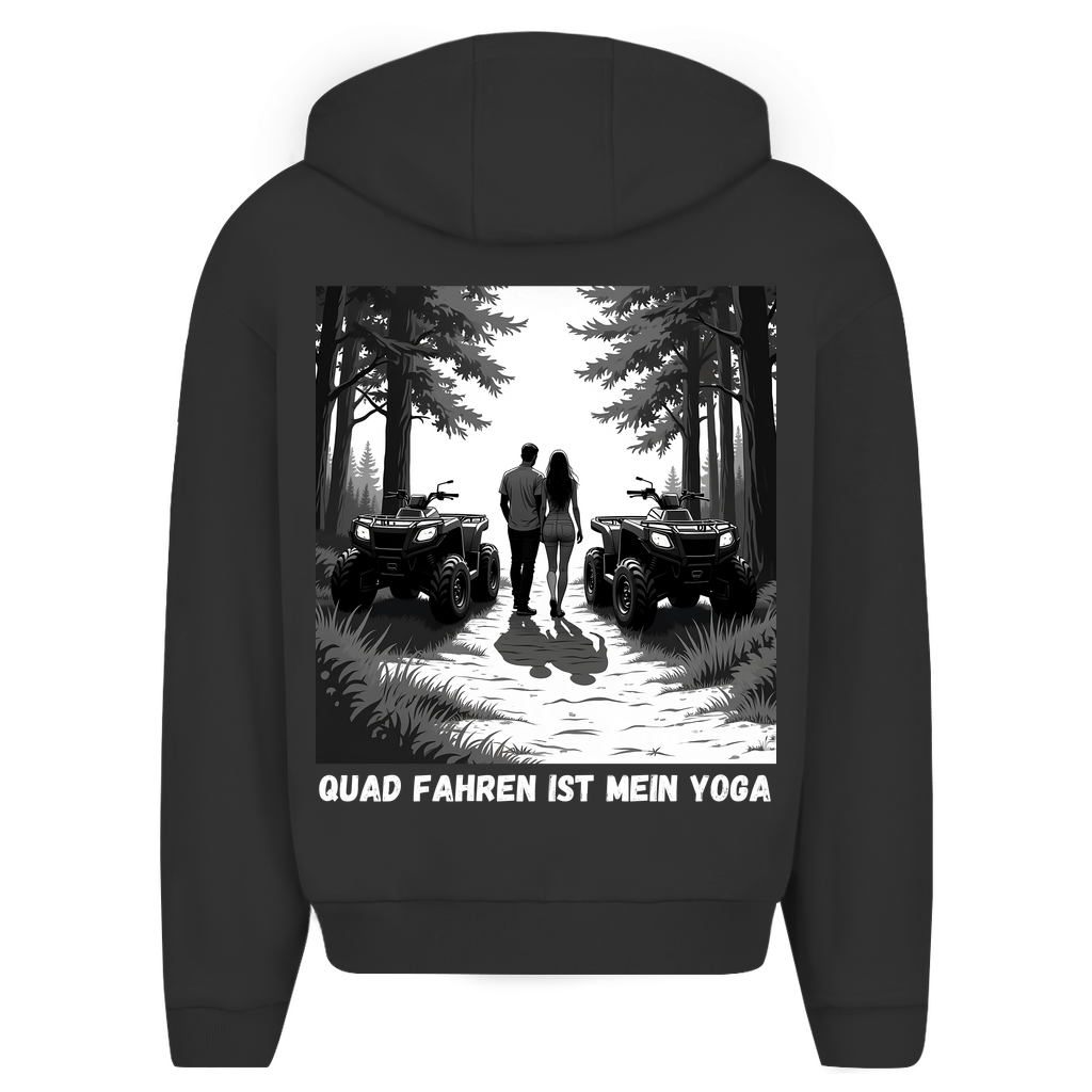 Oversize Zipper Hoodie Quad riding is my yoga