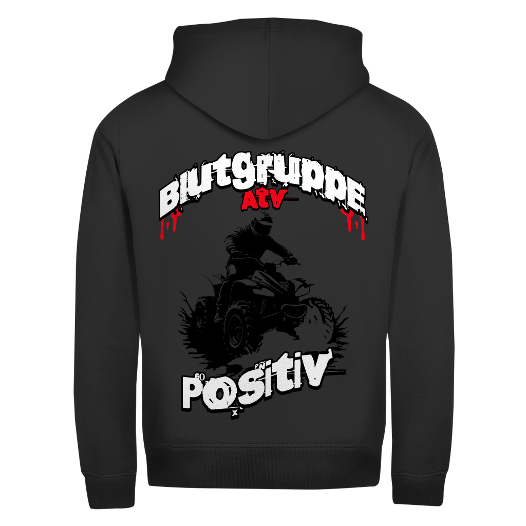 Unisex Zipper Hoodie Quad Blutgruppe ATV Positiv