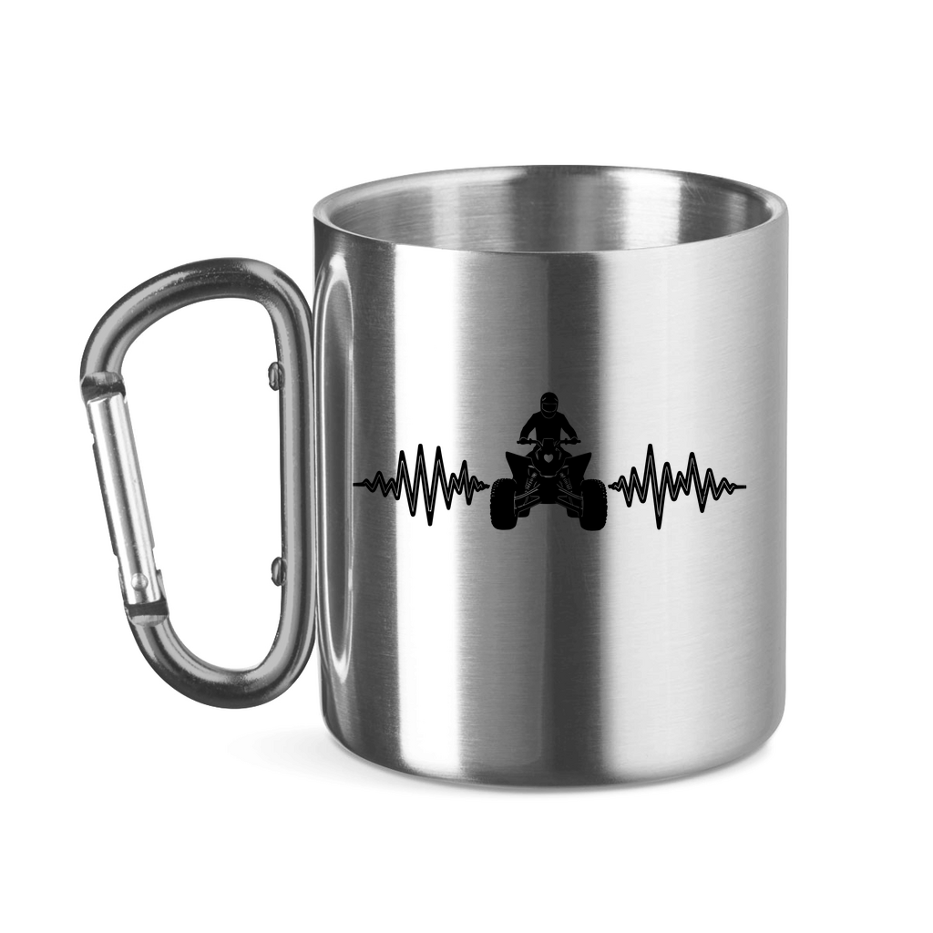 Stainless steel cup with carabiner handle Quadbeat