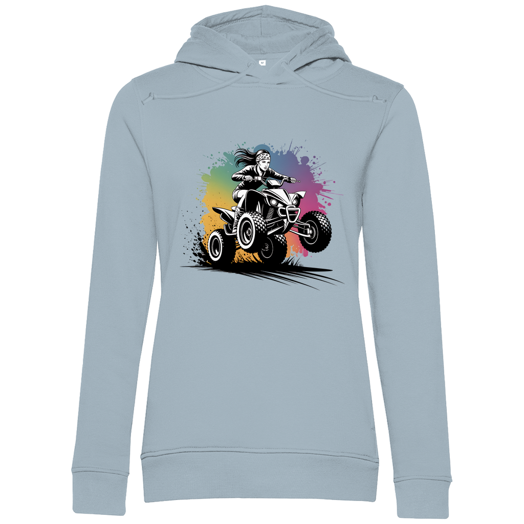 Sweat à capuche biologique haut de gamme pour femme Quad
