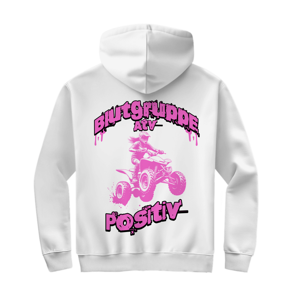 Unisex Zipper Hoodie Quad Blutgruppe ATV Positiv