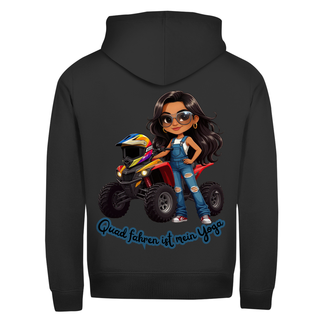 Sweat à capuche unisexe à fermeture éclair Le quad est mon yoga