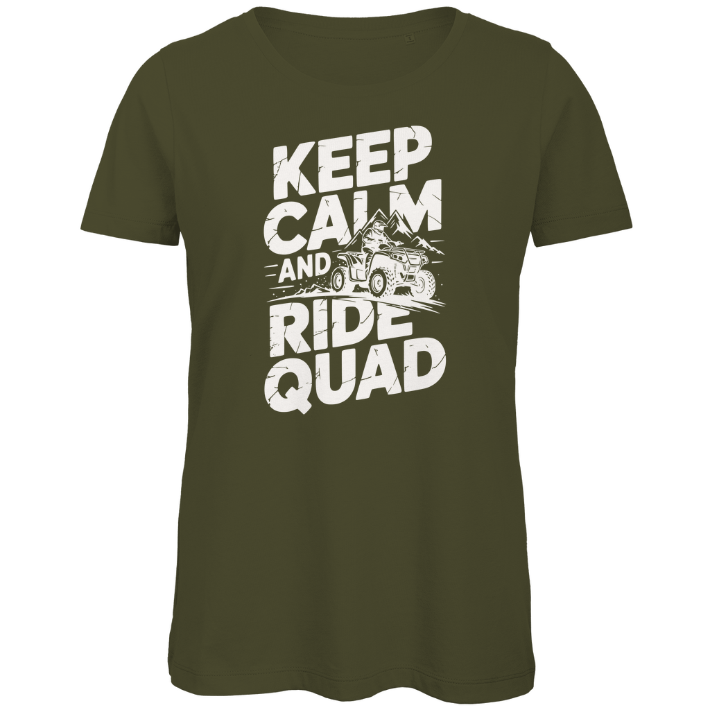 Damen Premium Bio T-Shirt Keep calm and ride Quad