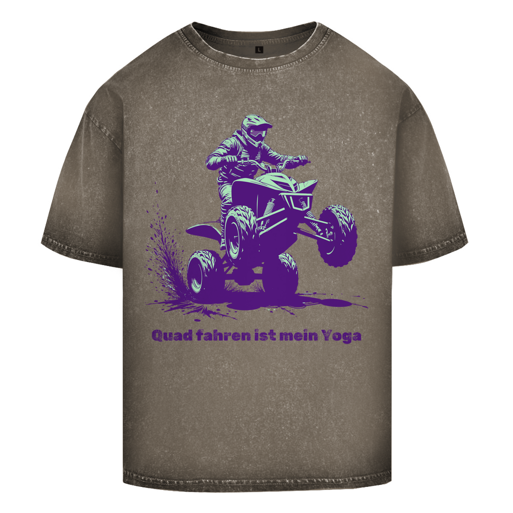 Oversize Washed T-Shirt Quad fahren ist mein Yoga