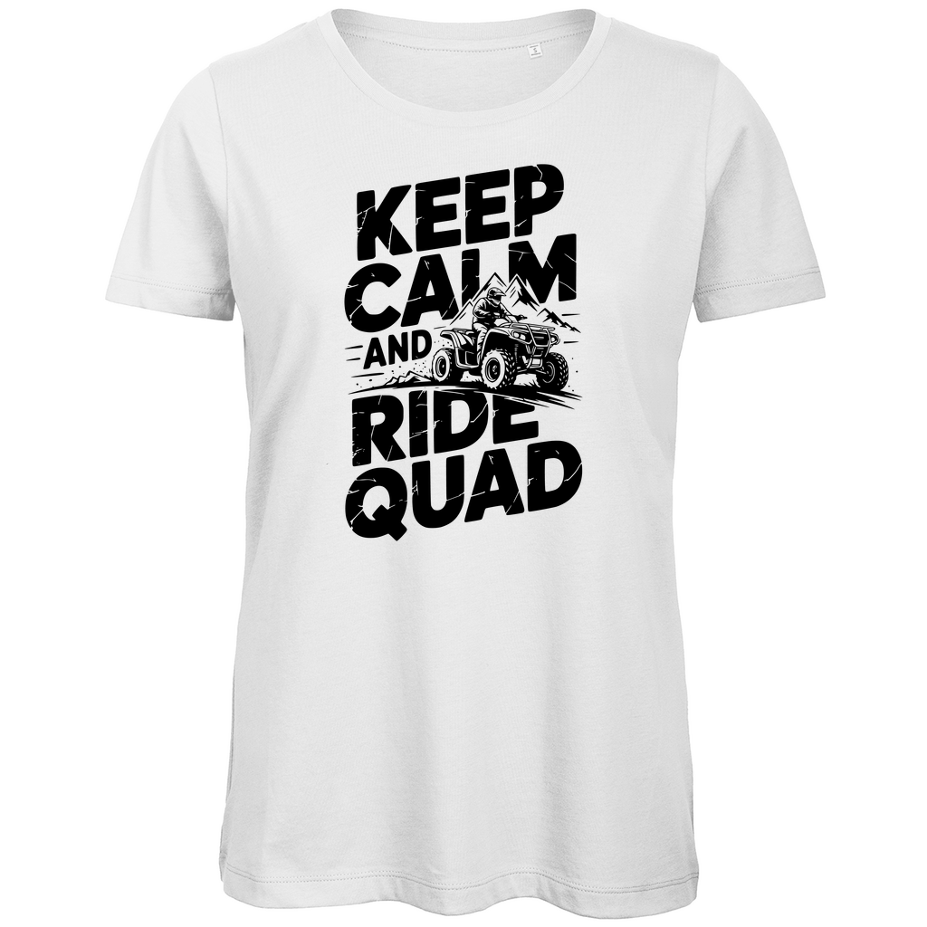 Damen Premium Bio T-Shirt Keep calm and ride Quad