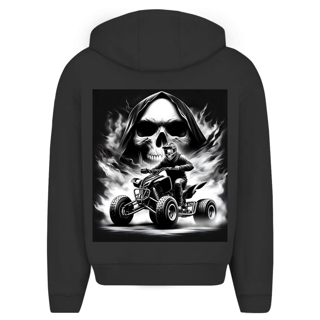 Oversize Zipper Hoodie Quad Skull