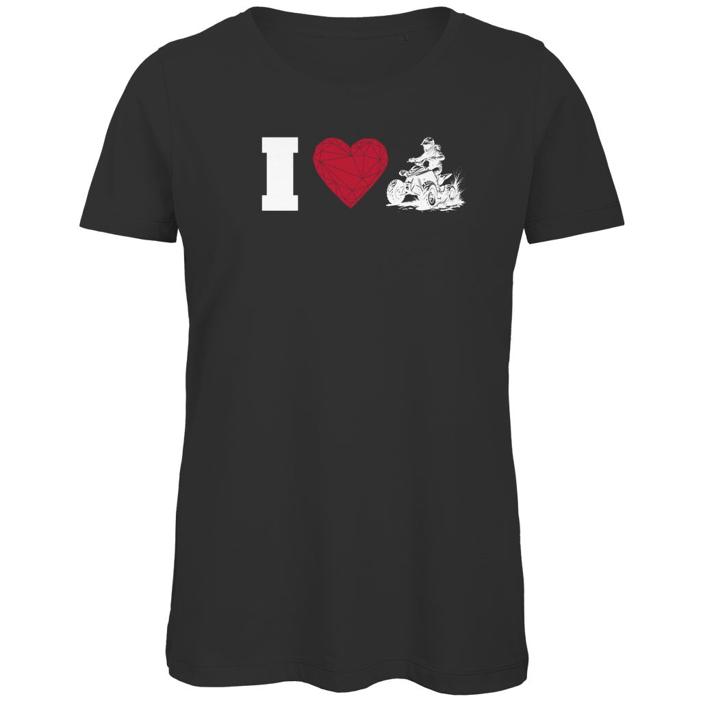 Damen Premium Bio T-Shirt I Love Quad
